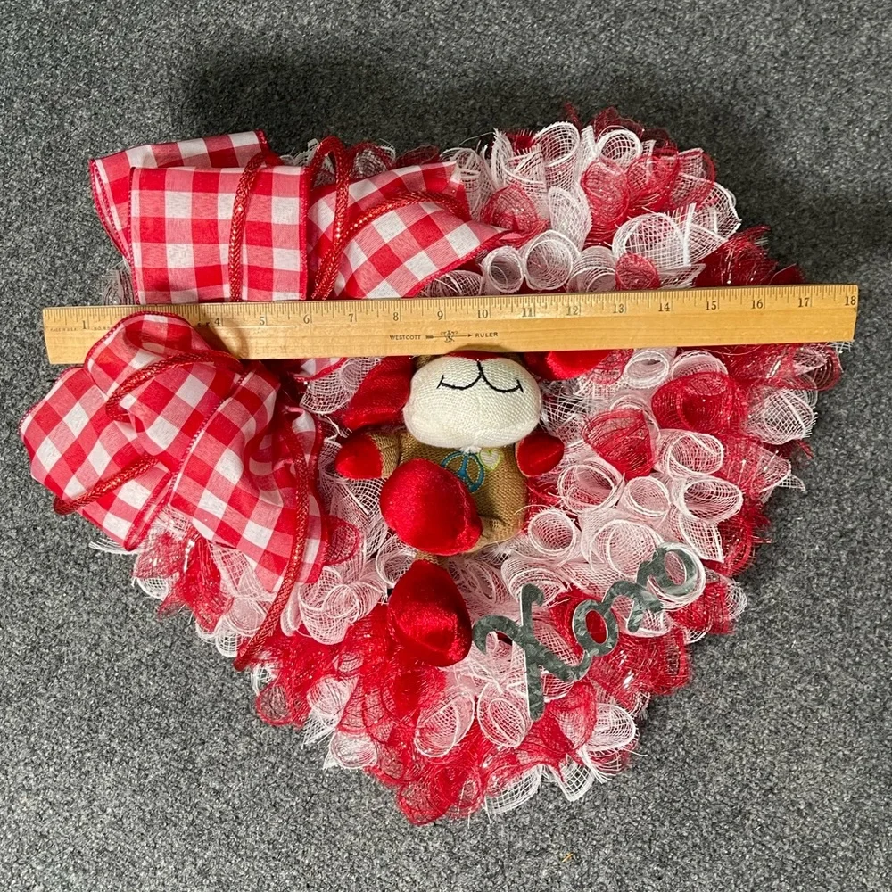 *Valentine's Day Red Heart Dan Dee Plush Wreath for Front Door